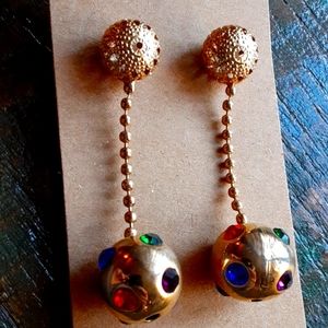 Vintage Colorful Fun Pierced Earrings